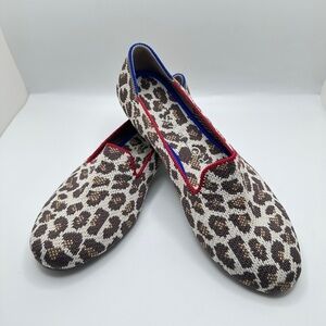 NEW Rothy’s Loafer Flats Mocha Spot Big Cat Animal Print Comfort Shoes Sz 5